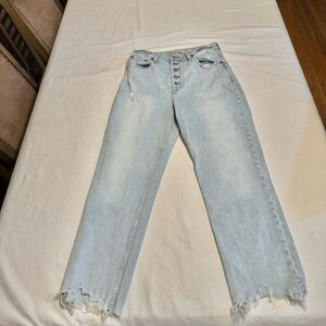 Abercrombie and Fitch The High Rise Ankle Straight Jean 28 6 Regular Distressed